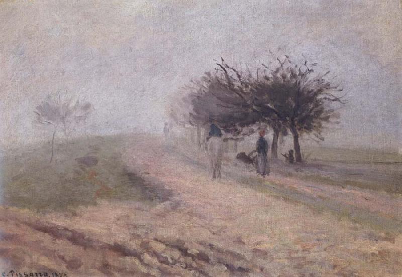 Camille Pissarro Effect of fog at Creil Effet de brouillard a Creil France oil painting art